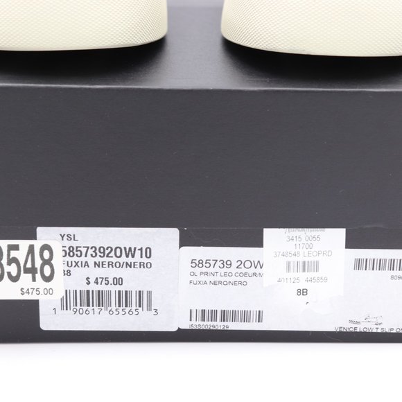 NIB Yves Saint Laurent Venice Pink Black Leopard Print Low-Top Slip-On Sneakers - Picture 10 of 10